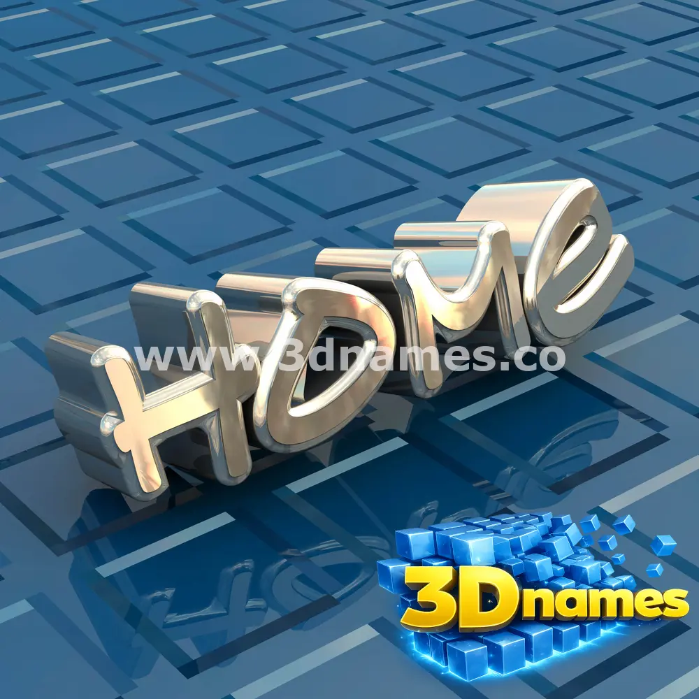 home in Blue Bling style - 3D name wallpaper