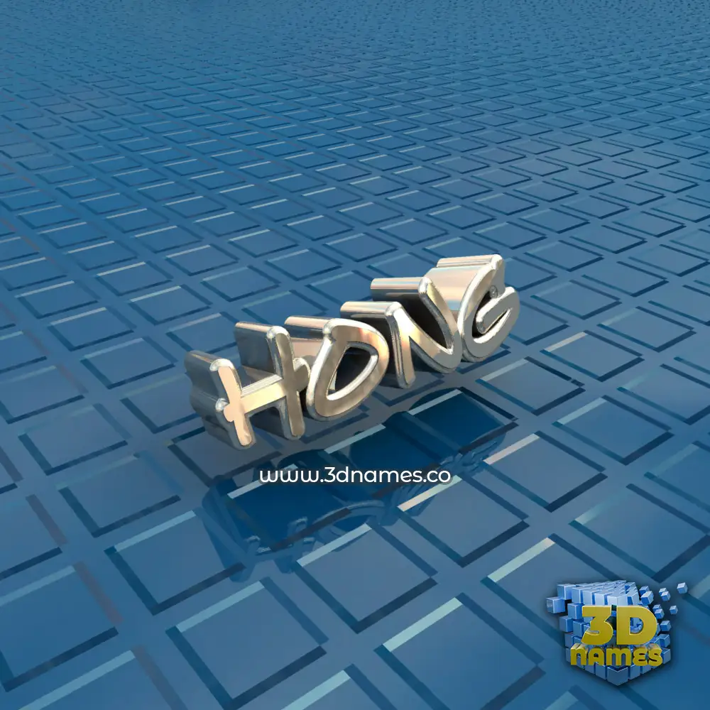 hong in Blue Bling style - 3D name wallpaper