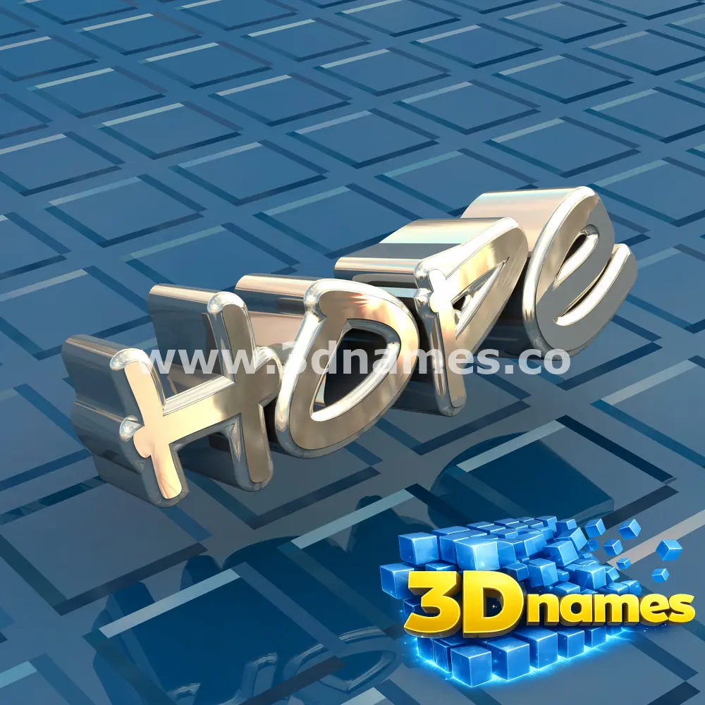 hope in Blue Bling style - 3D name wallpaper