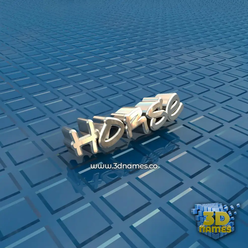 horse in Blue Bling style - 3D name wallpaper