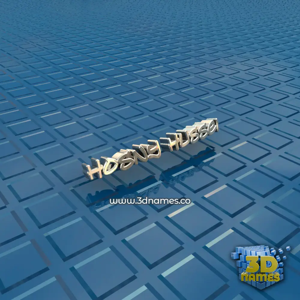 hosny hussei in Blue Bling style - 3D name wallpaper