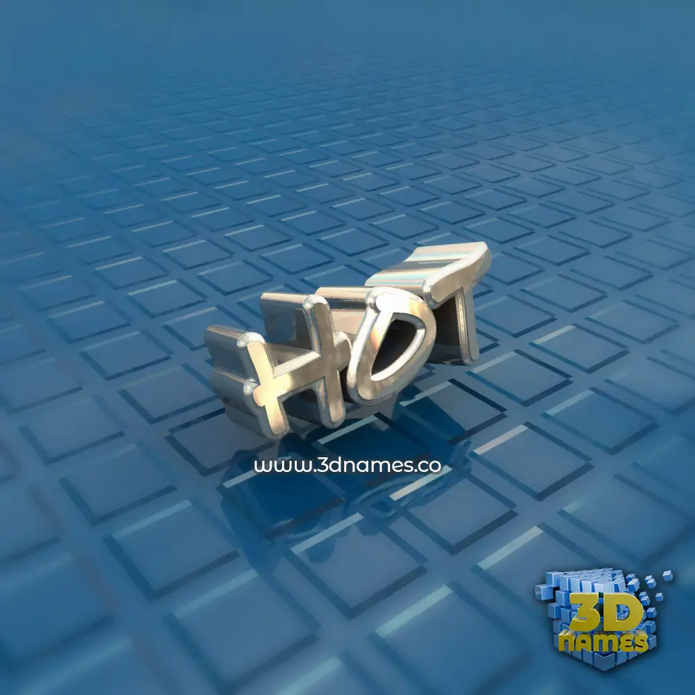 hot in Blue Bling style - 3D name wallpaper
