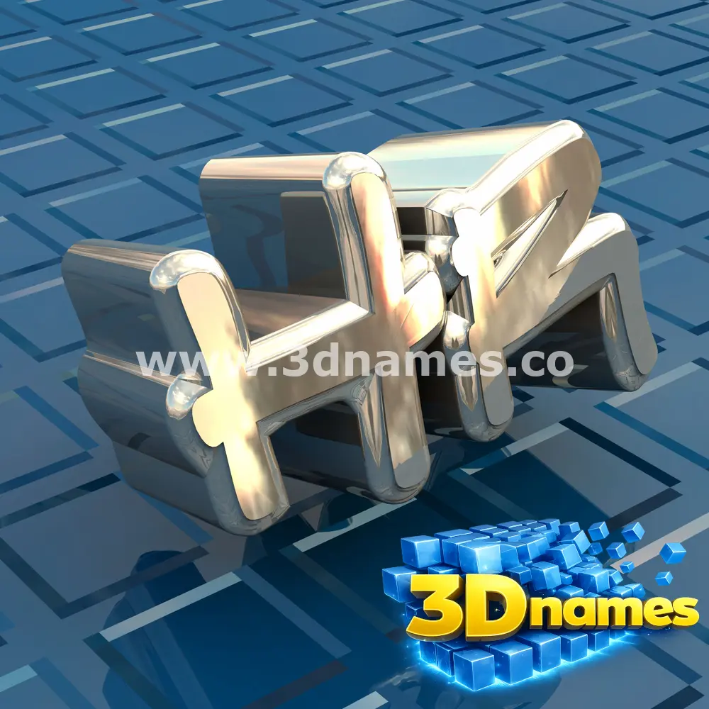 hr in Blue Bling style - 3D name wallpaper