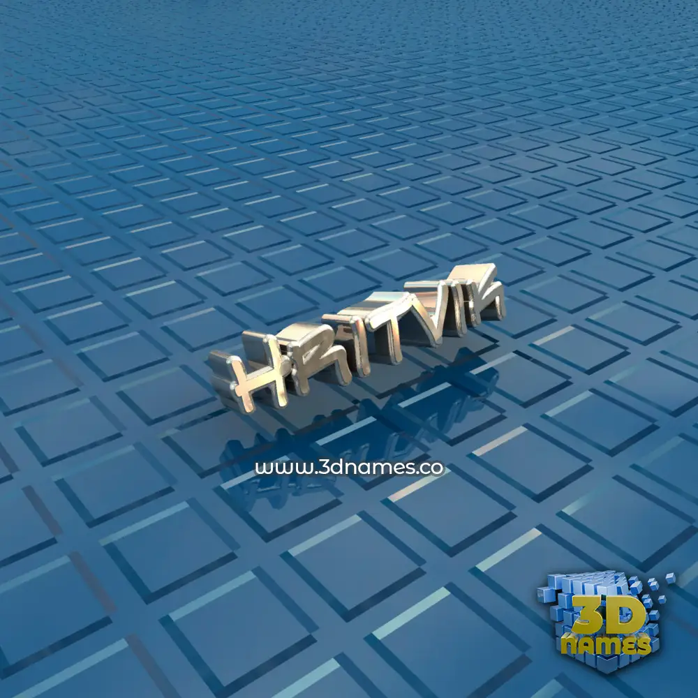 hritvik in Blue Bling style - 3D name wallpaper