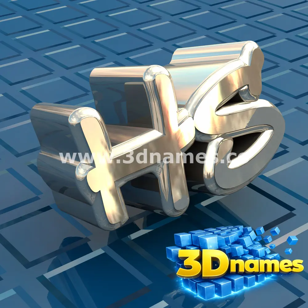 hs in Blue Bling style - 3D name wallpaper