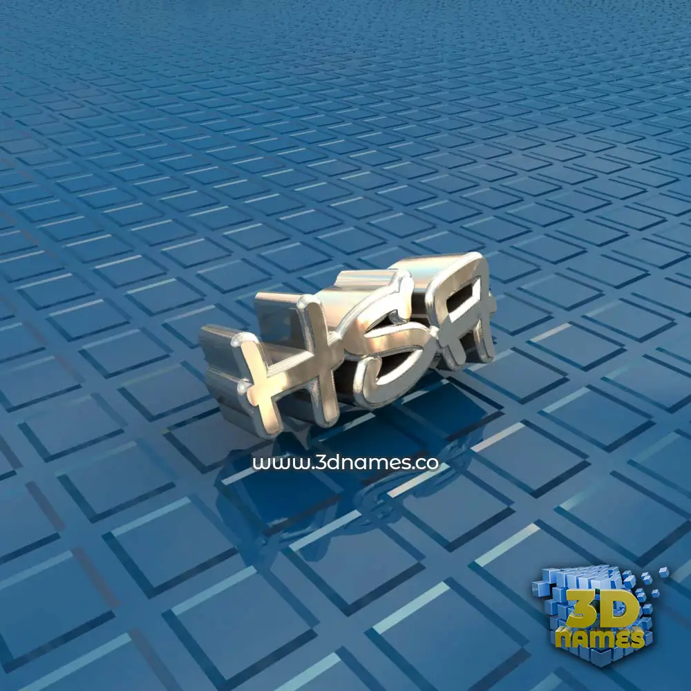 hsa in Blue Bling style - 3D name wallpaper