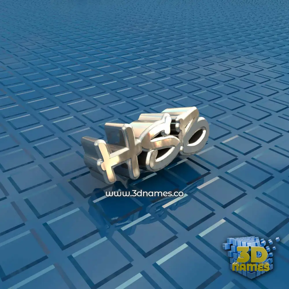 hsb in Blue Bling style - 3D name wallpaper