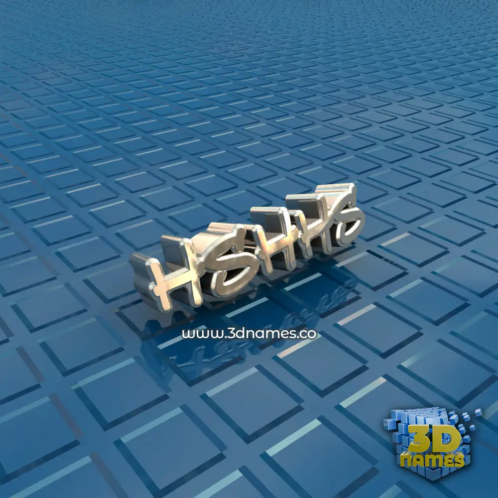 hshhs in Blue Bling style - 3D name wallpaper