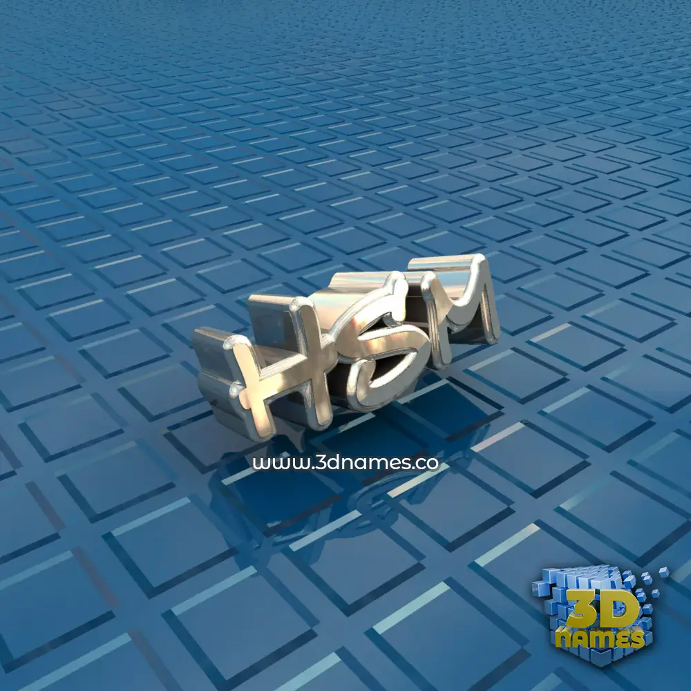hsm in Blue Bling style - 3D name wallpaper
