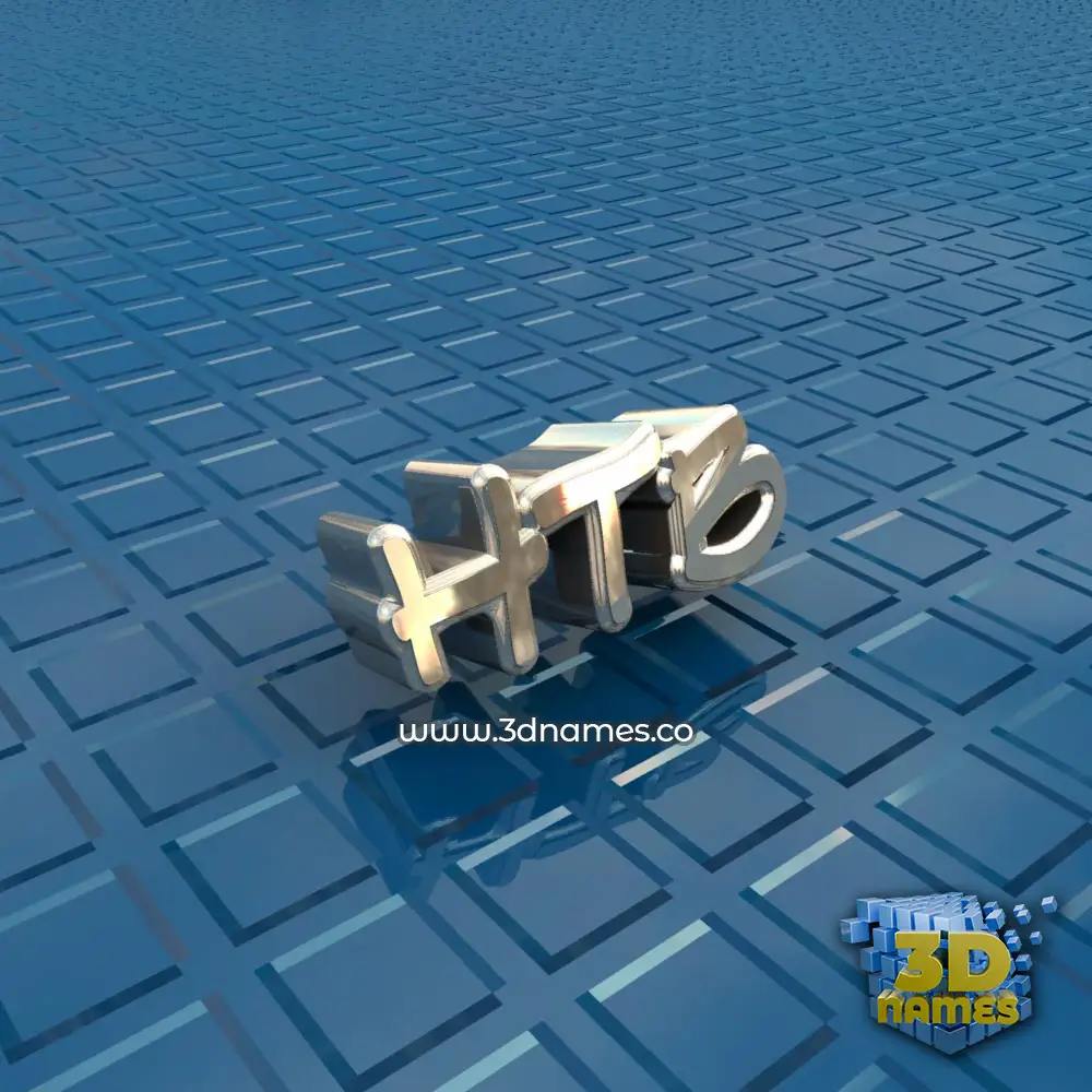 htb in Blue Bling style - 3D name wallpaper