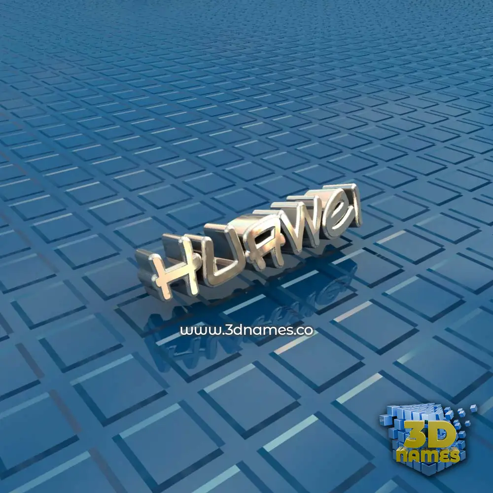 huawei in Blue Bling style - 3D name wallpaper