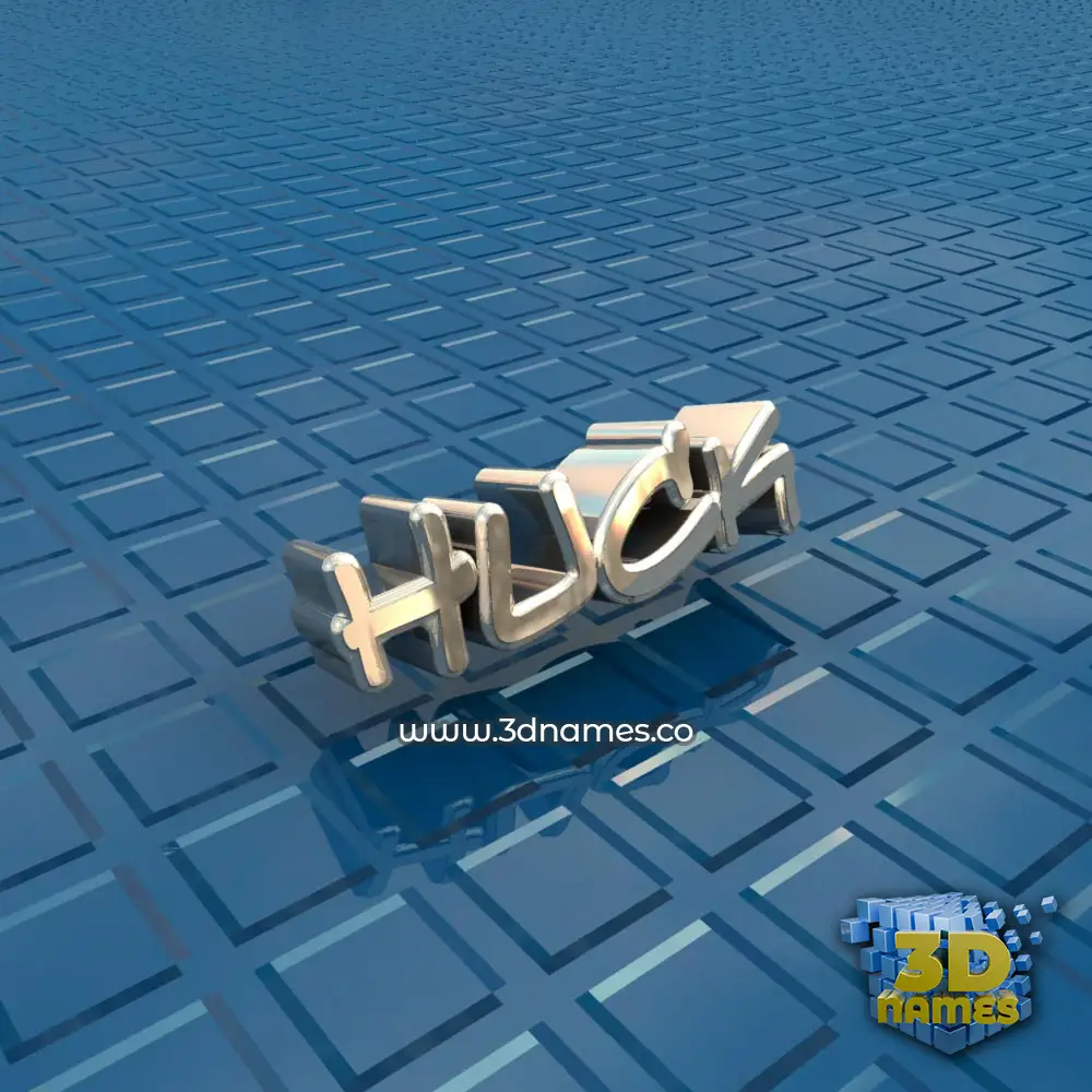 huck in Blue Bling style - 3D name wallpaper