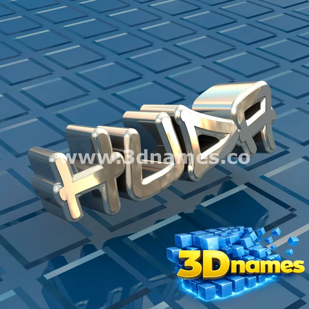 huda in Blue Bling style - 3D name wallpaper