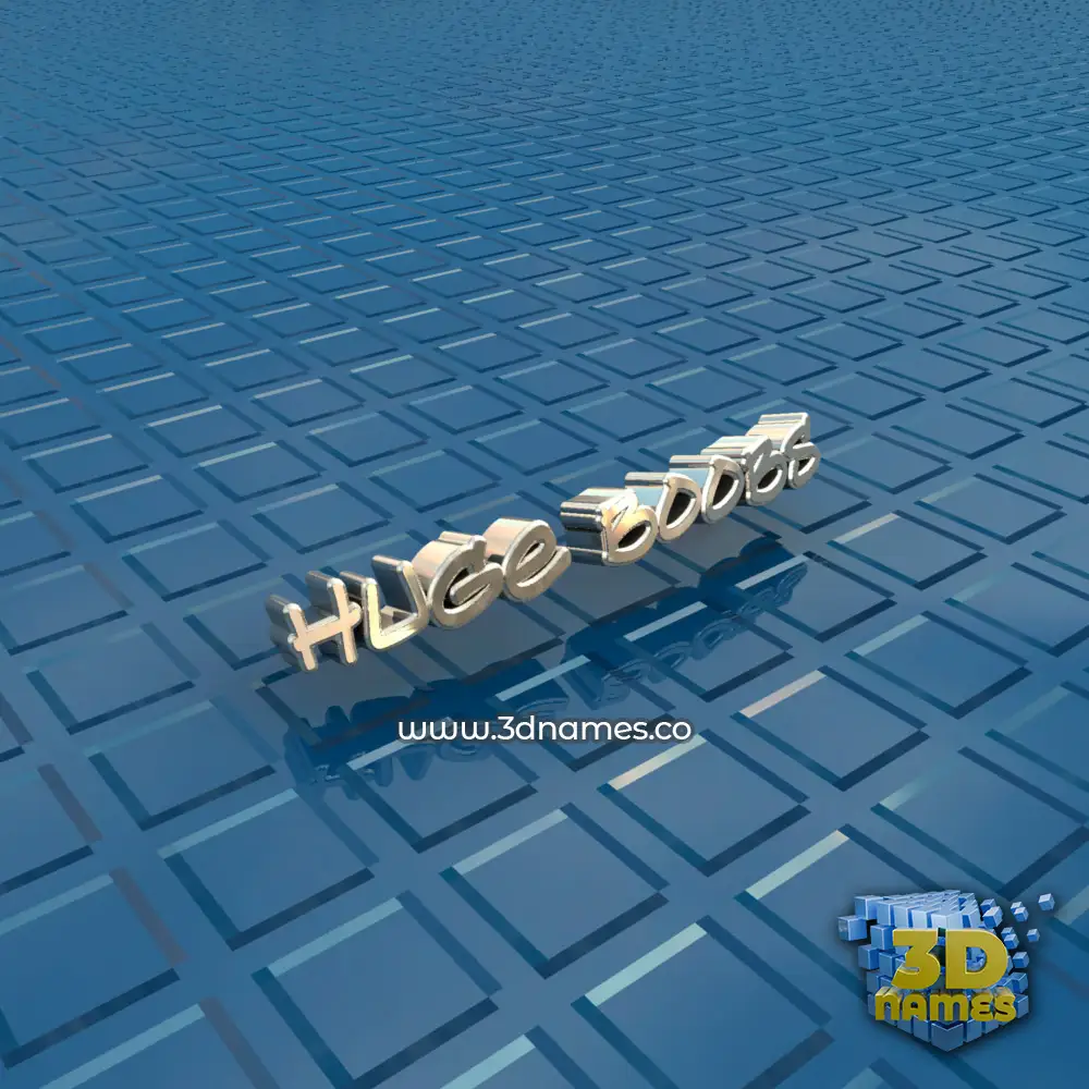 huge boobs in Blue Bling style - 3D name wallpaper