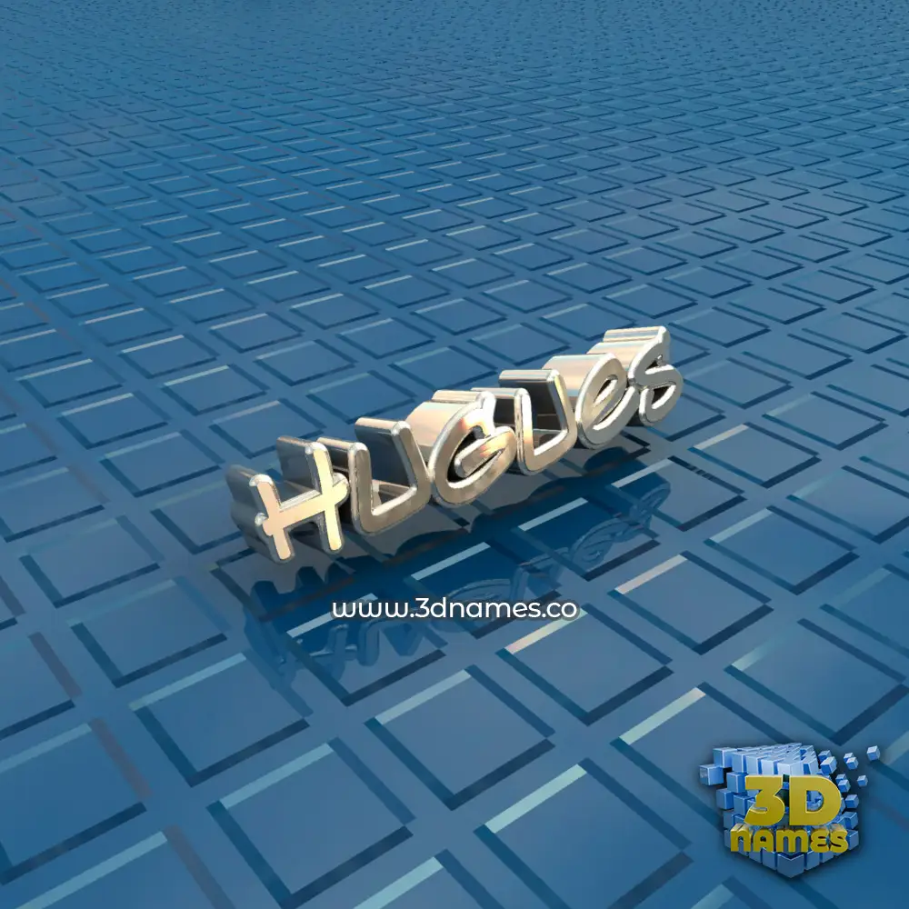 hugues in Blue Bling style - 3D name wallpaper