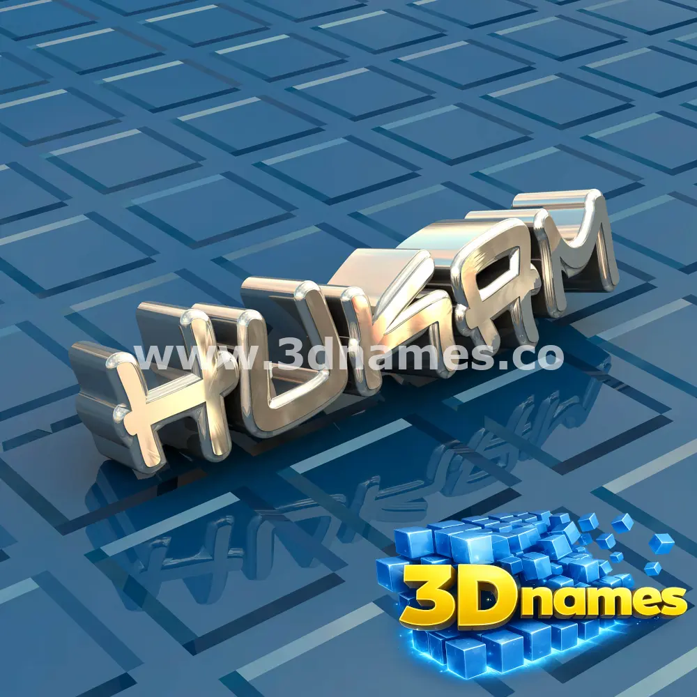 hukam in Blue Bling style - 3D name wallpaper