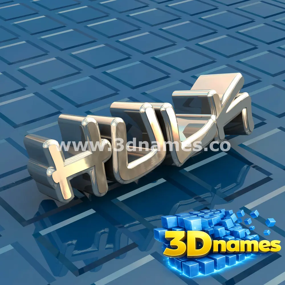 hulk in Blue Bling style - 3D name wallpaper