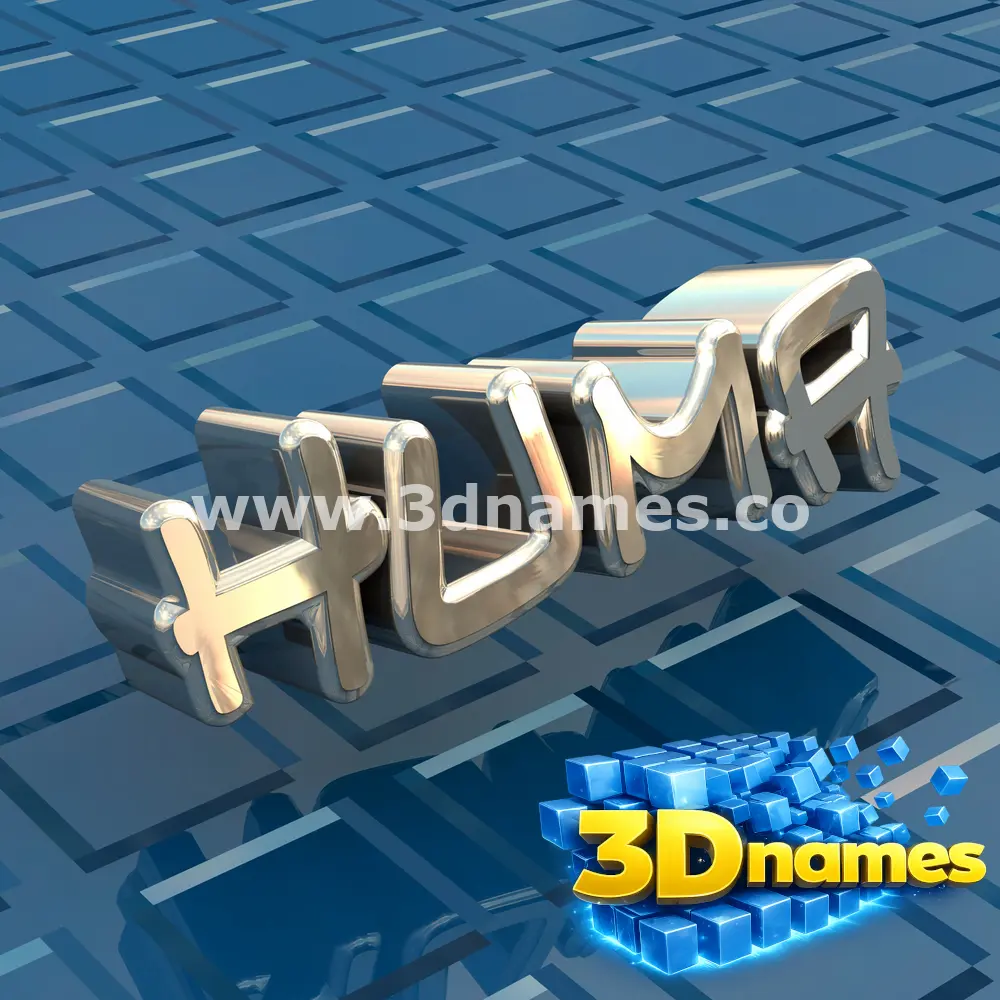 huma in Blue Bling style - 3D name wallpaper