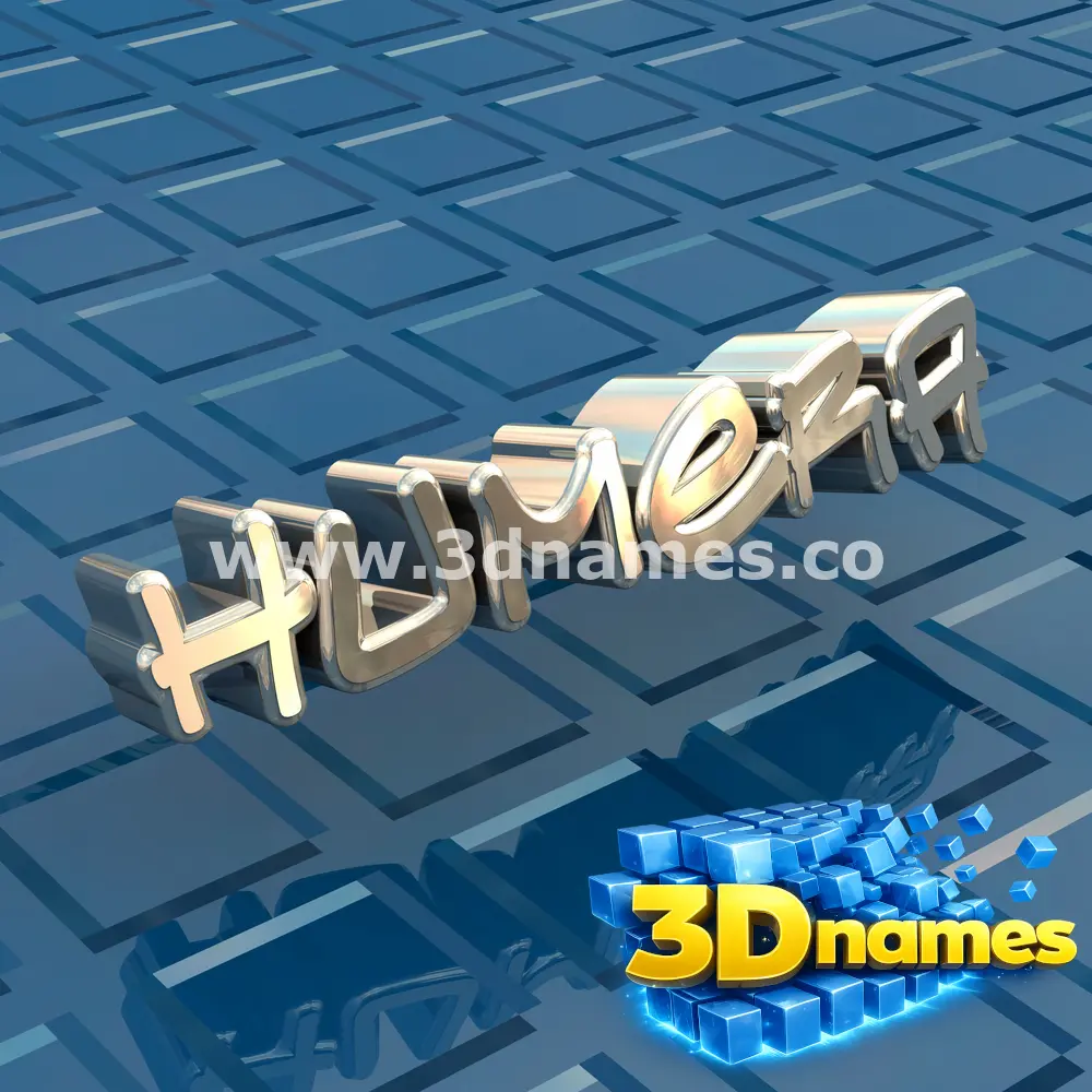 humera in Blue Bling style - 3D name wallpaper