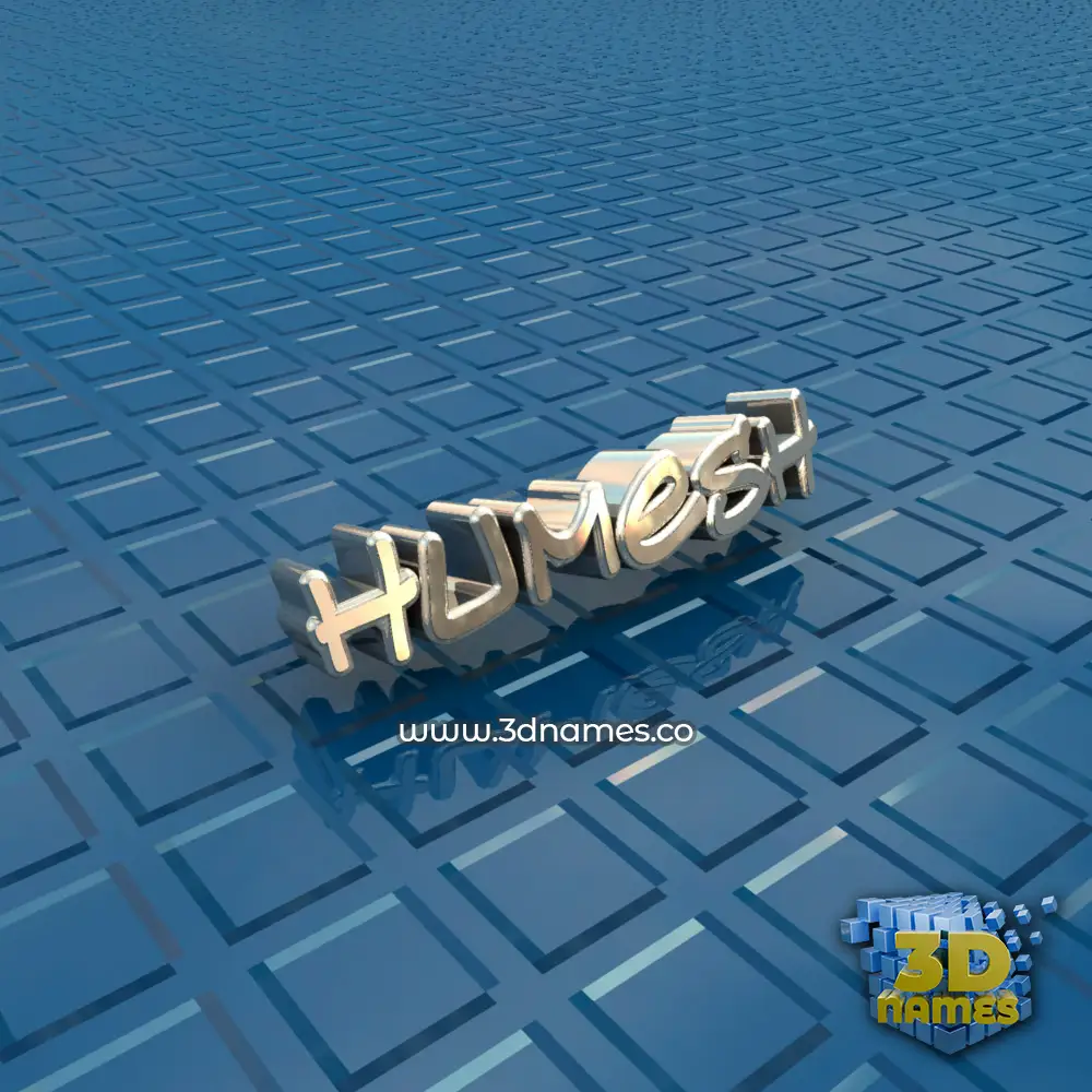 humesh in Blue Bling style - 3D name wallpaper
