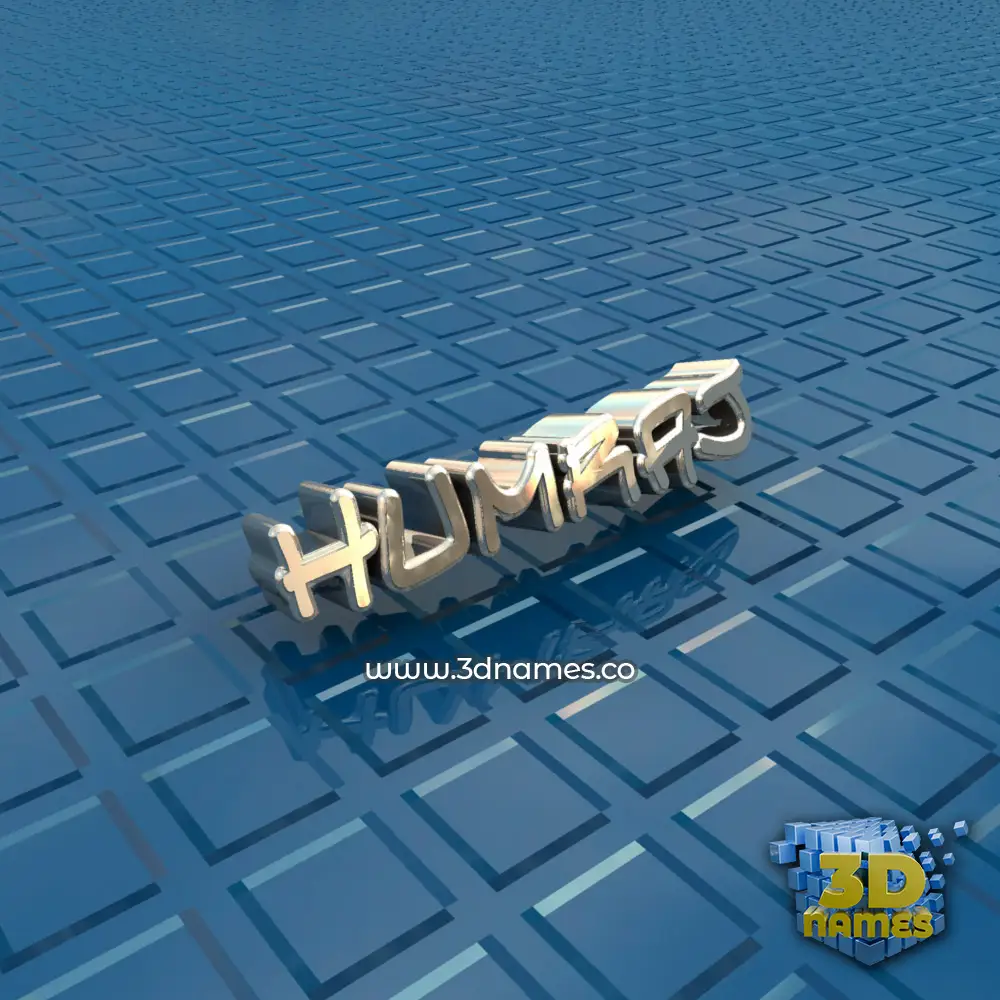 humraj in Blue Bling style - 3D name wallpaper