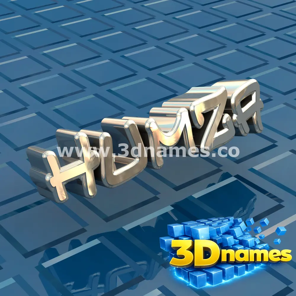 humza in Blue Bling style - 3D name wallpaper