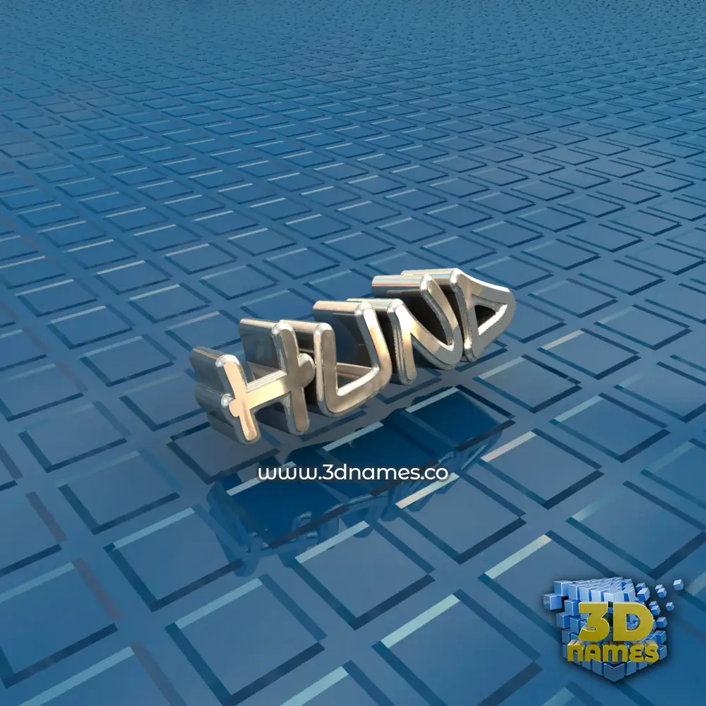 hund in Blue Bling style - 3D name wallpaper