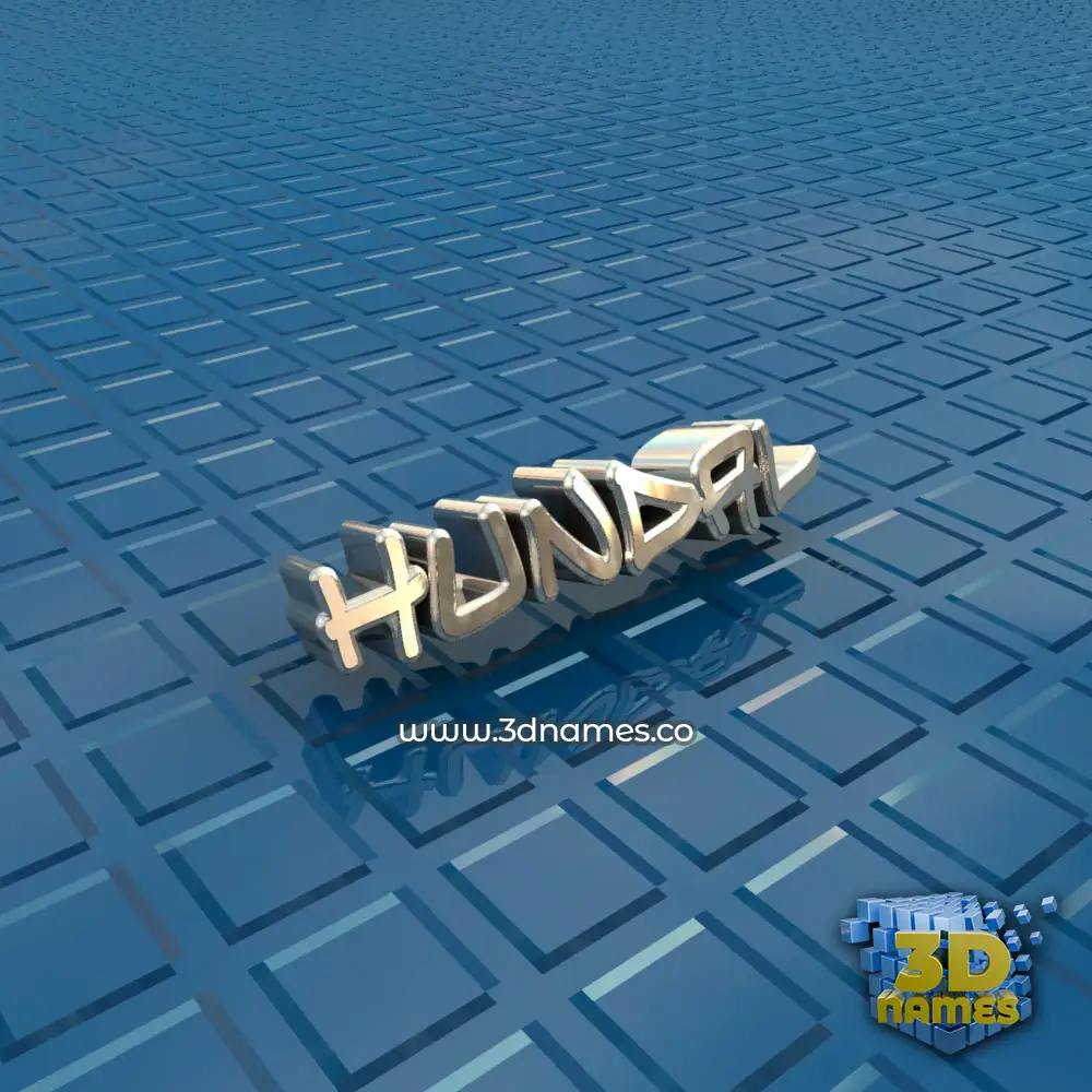 hundal in Blue Bling style - 3D name wallpaper