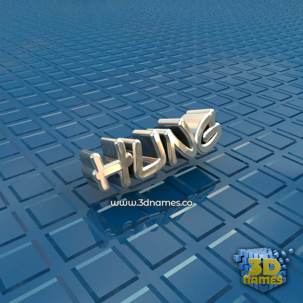 hung in Blue Bling style - 3D name wallpaper