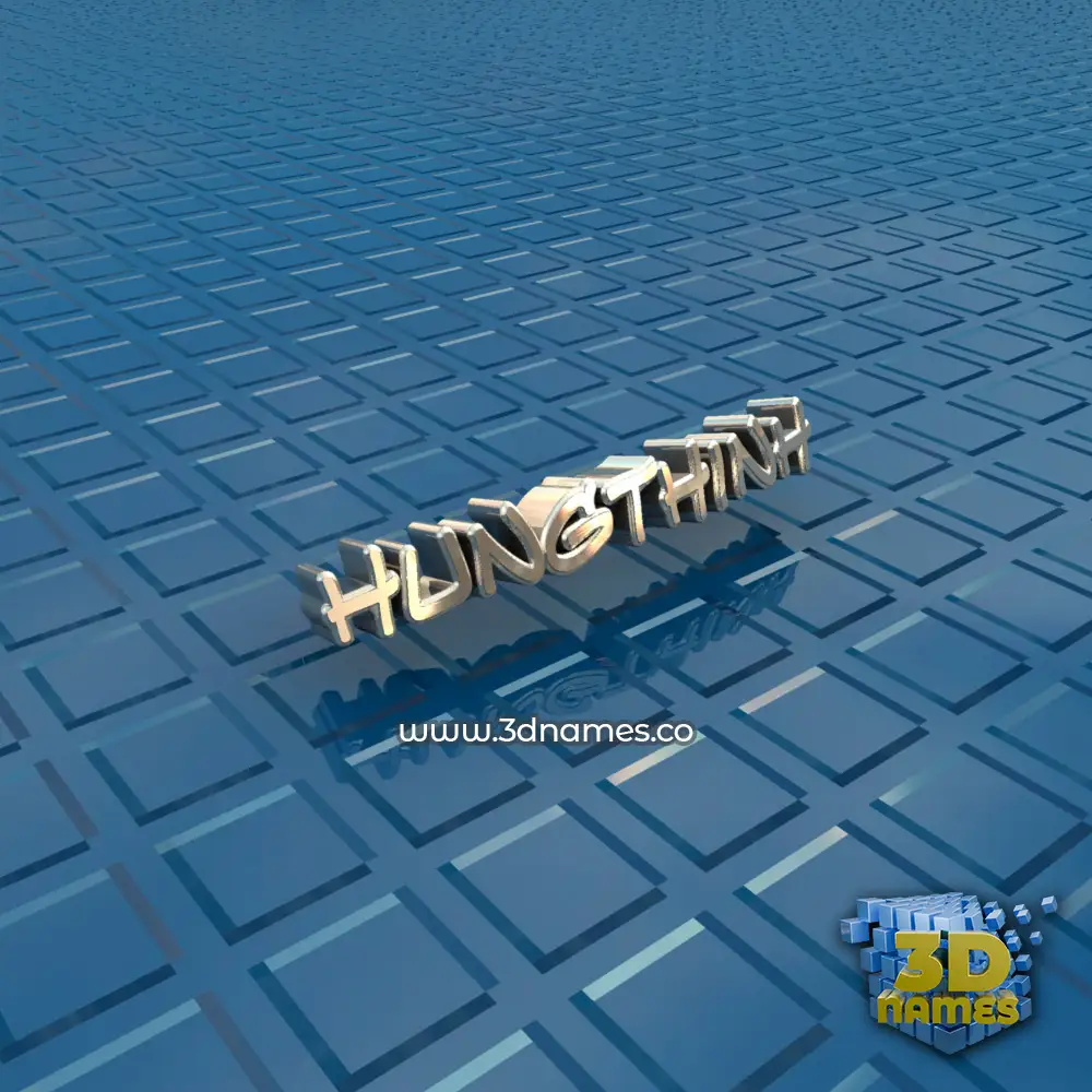 hungthinh in Blue Bling style - 3D name wallpaper