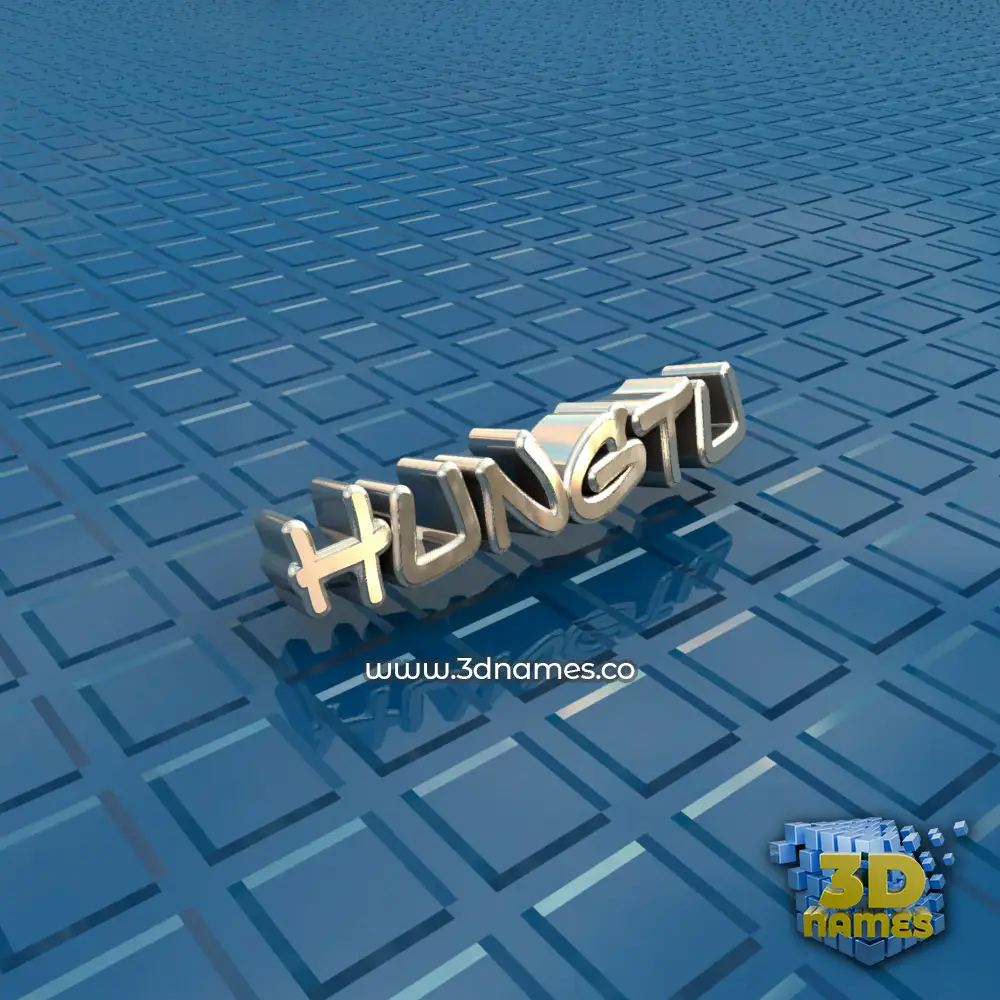 hungtu in Blue Bling style - 3D name wallpaper