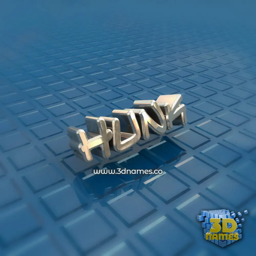 hunk in Blue Bling style - 3D name wallpaper