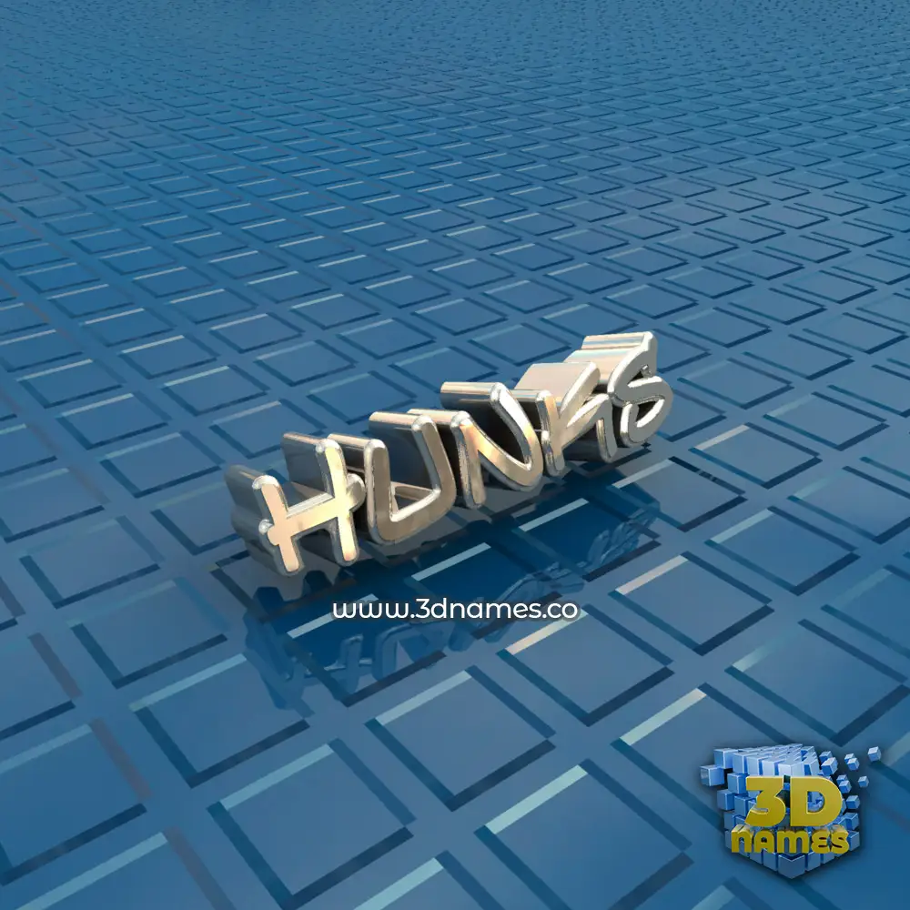 hunks in Blue Bling style - 3D name wallpaper