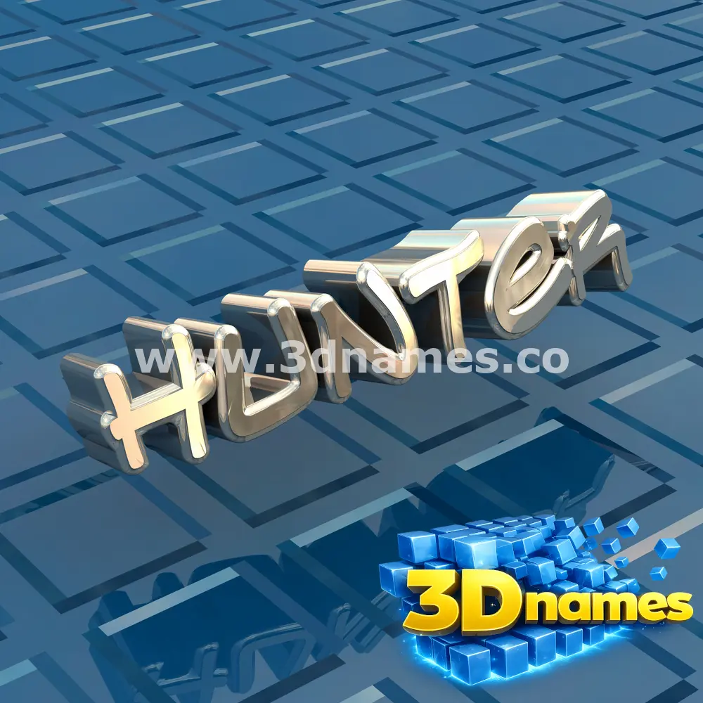 hunter in Blue Bling style - 3D name wallpaper