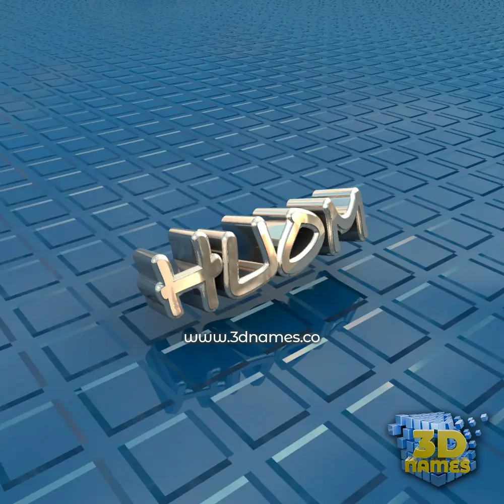 huom in Blue Bling style - 3D name wallpaper