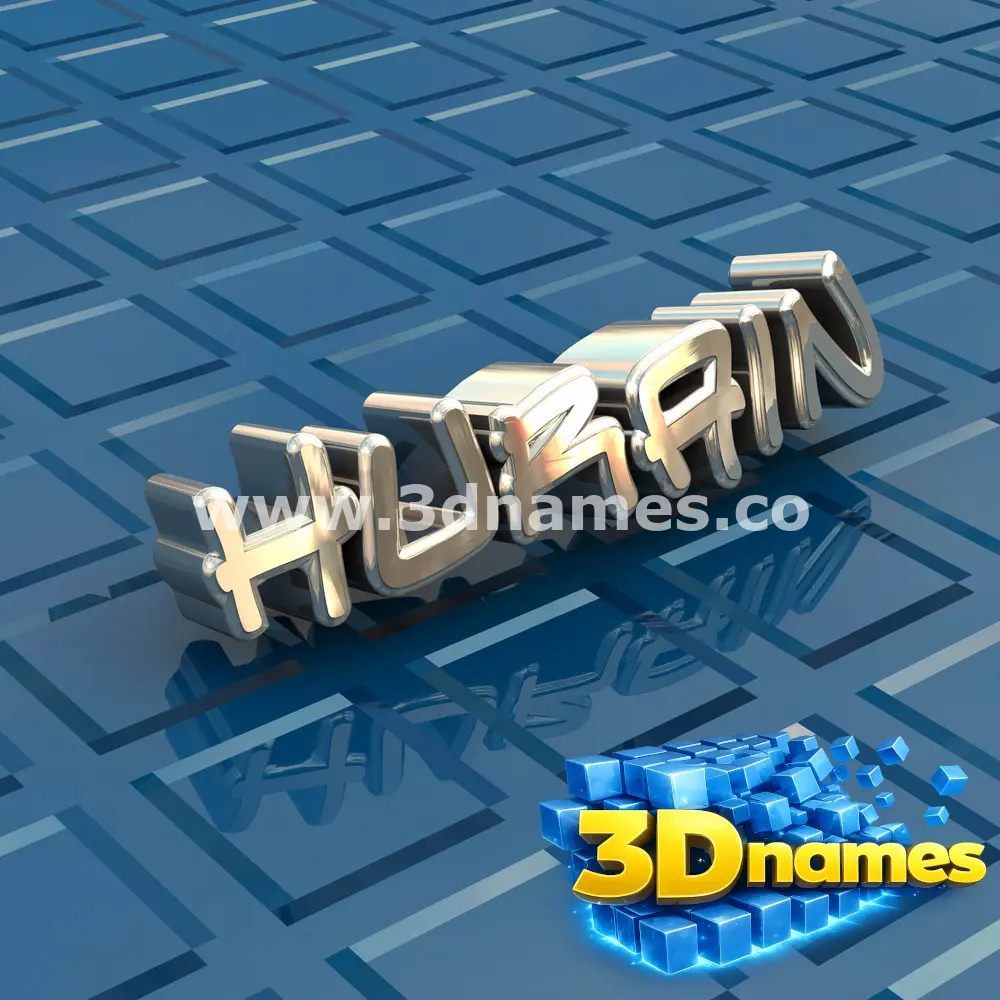 hurain in Blue Bling style - 3D name wallpaper