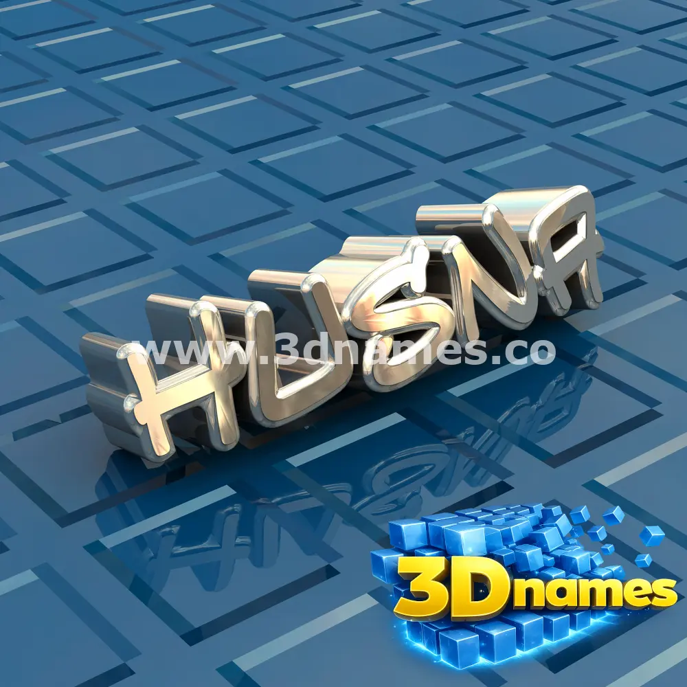 husna in Blue Bling style - 3D name wallpaper