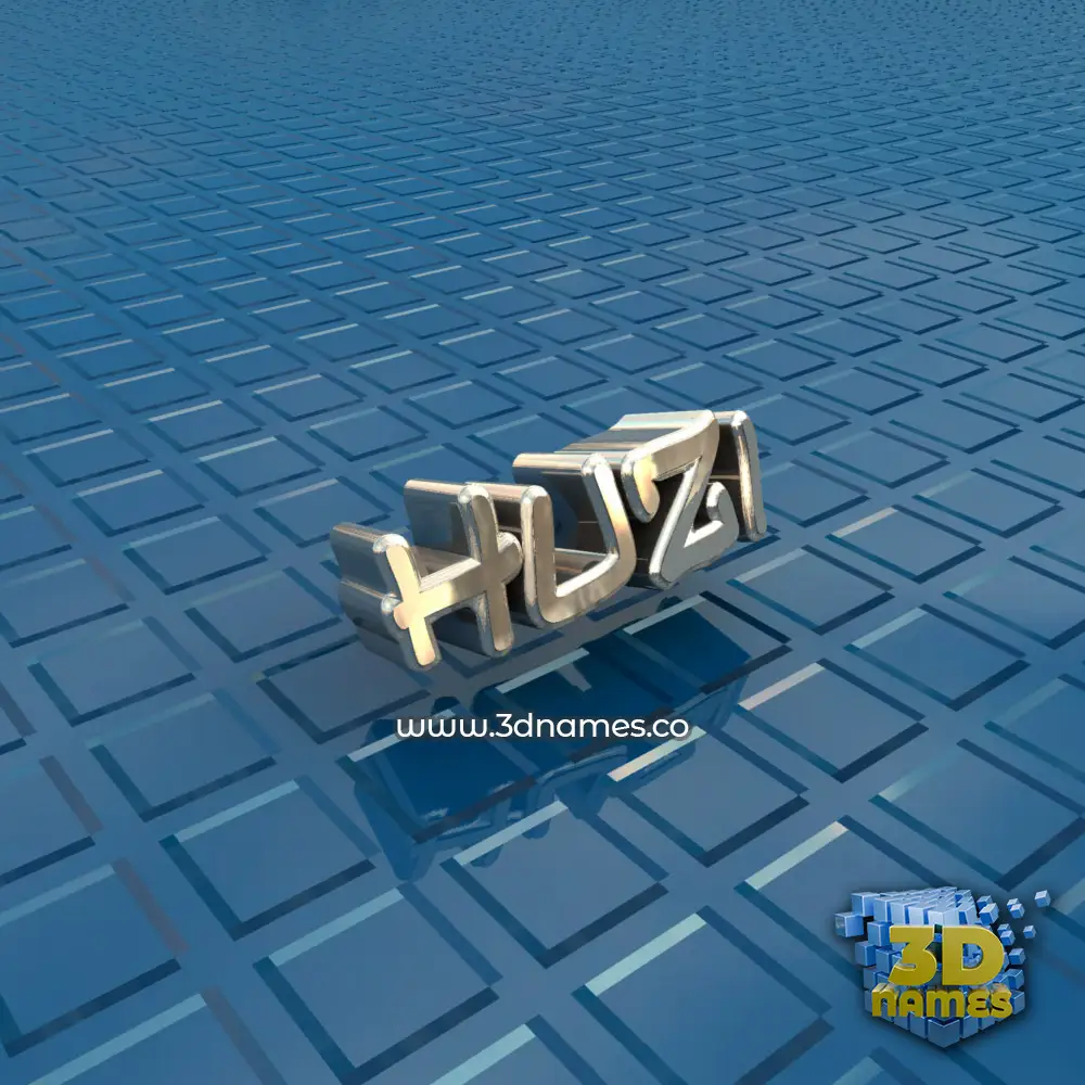 huzi in Blue Bling style - 3D name wallpaper
