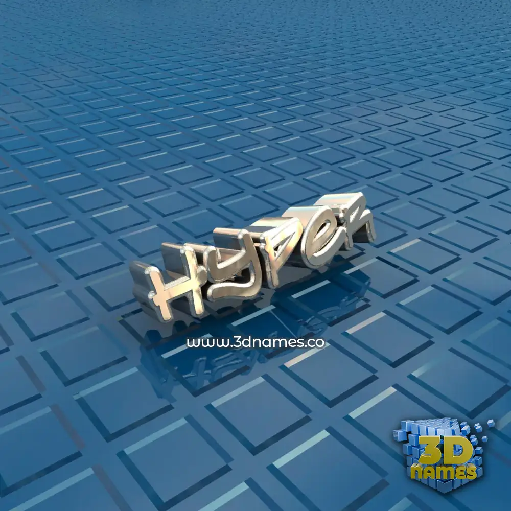 hyper in Blue Bling style - 3D name wallpaper