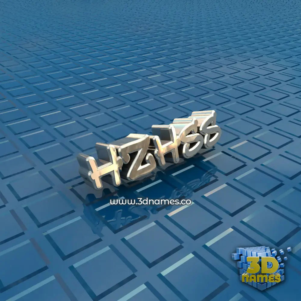 hzhss in Blue Bling style - 3D name wallpaper