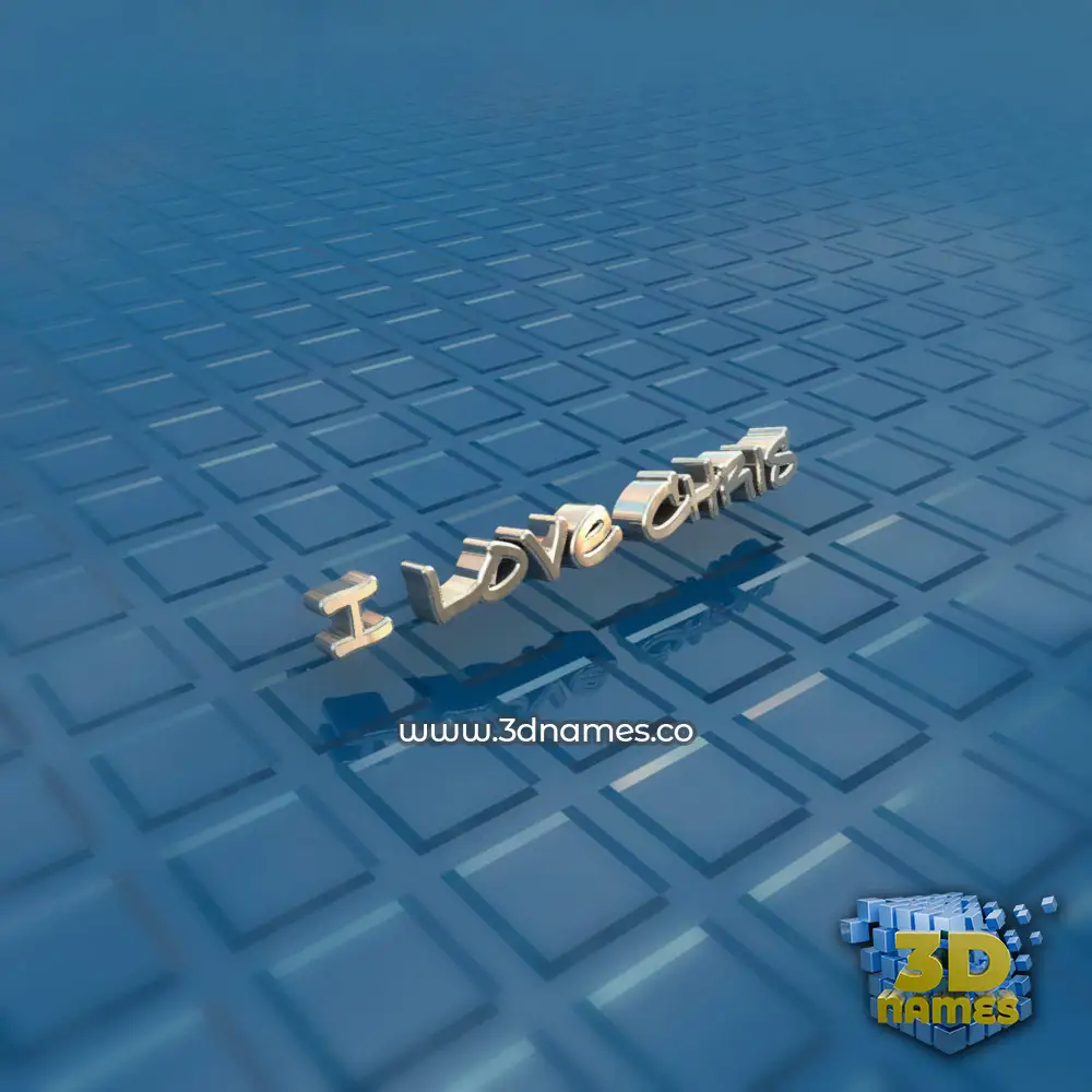 i love chris in Blue Bling style - 3D name wallpaper