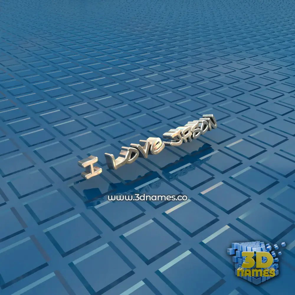 i love jason in Blue Bling style - 3D name wallpaper