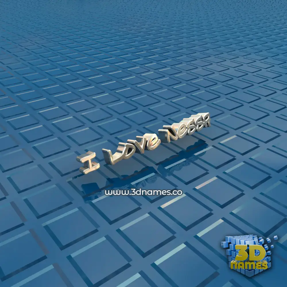 i love nessa in Blue Bling style - 3D name wallpaper