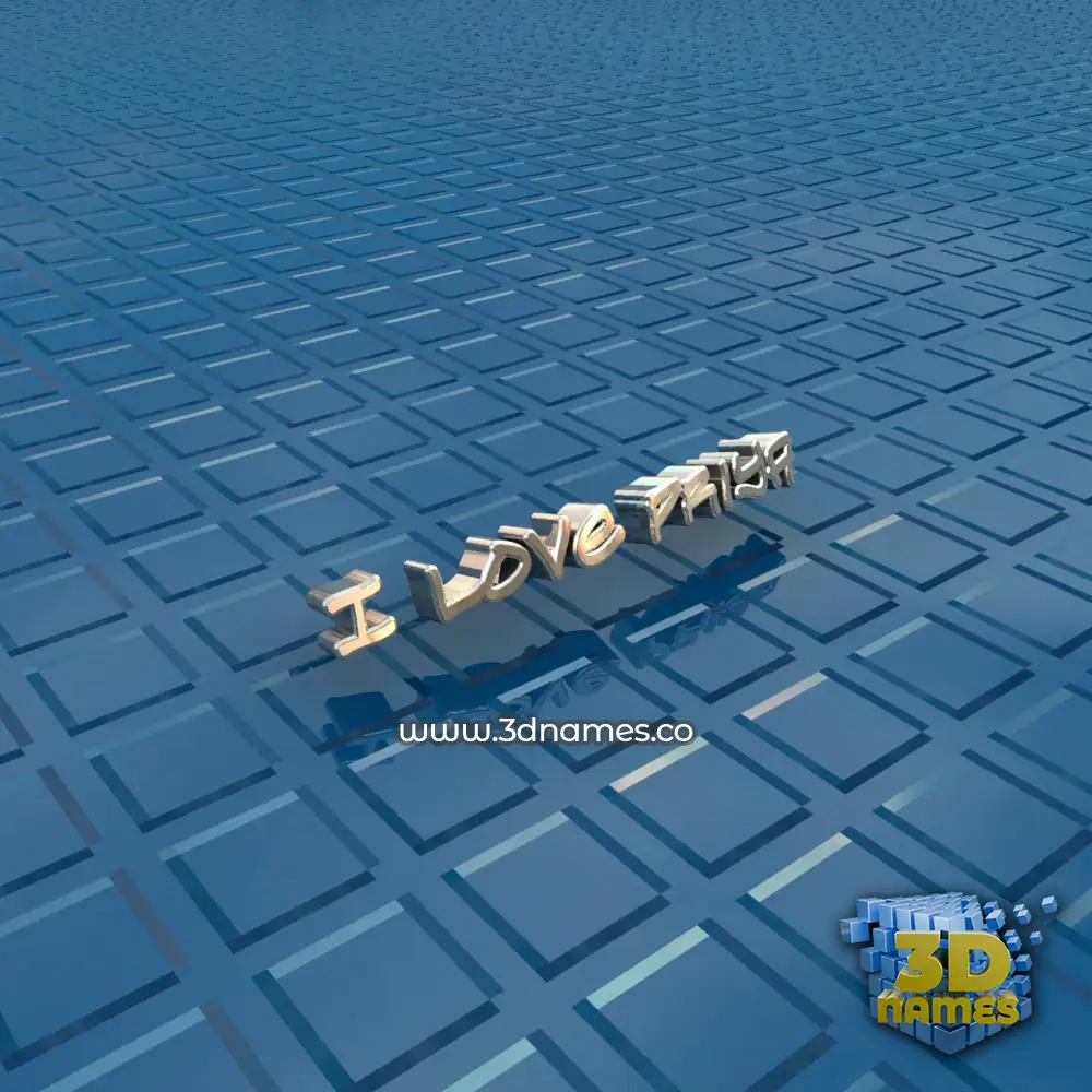 i love priya in Blue Bling style - 3D name wallpaper