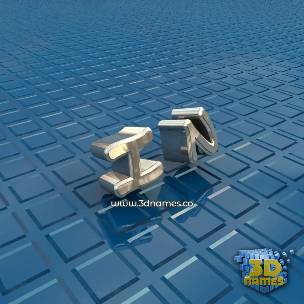 i n in Blue Bling style - 3D name wallpaper