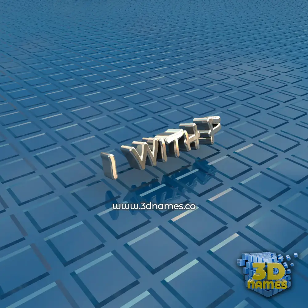 i with f in Blue Bling style - 3D name wallpaper