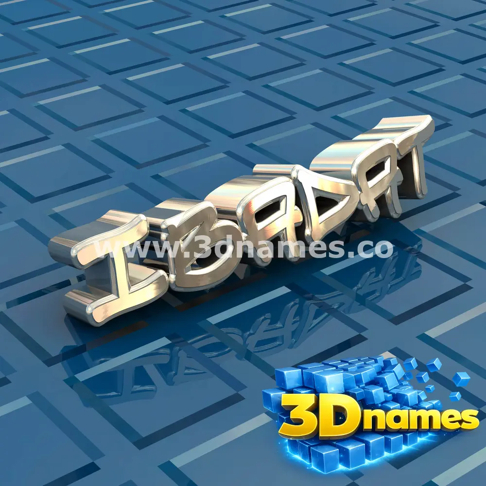 ibadat in Blue Bling style - 3D name wallpaper