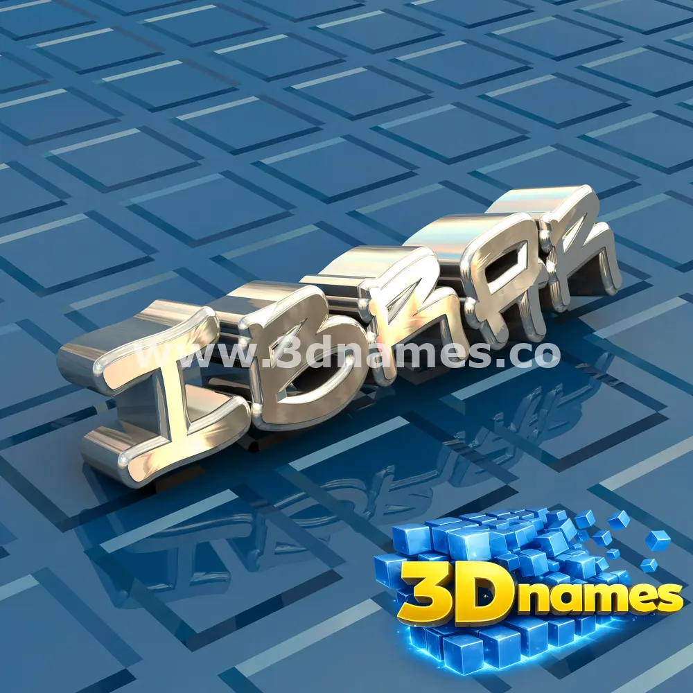 ibrar in Blue Bling style - 3D name wallpaper