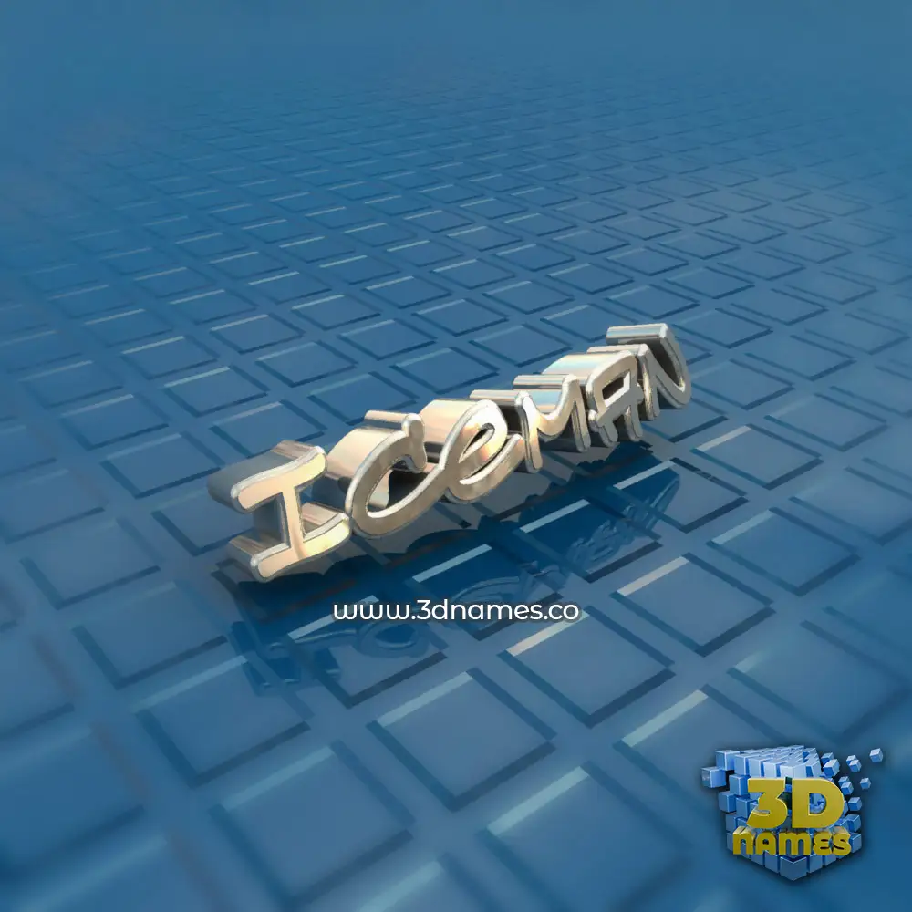 iceman in Blue Bling style - 3D name wallpaper