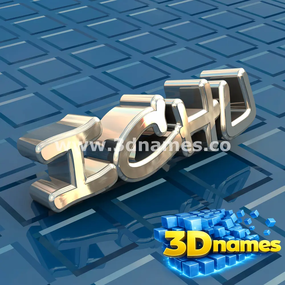 ichu in Blue Bling style - 3D name wallpaper